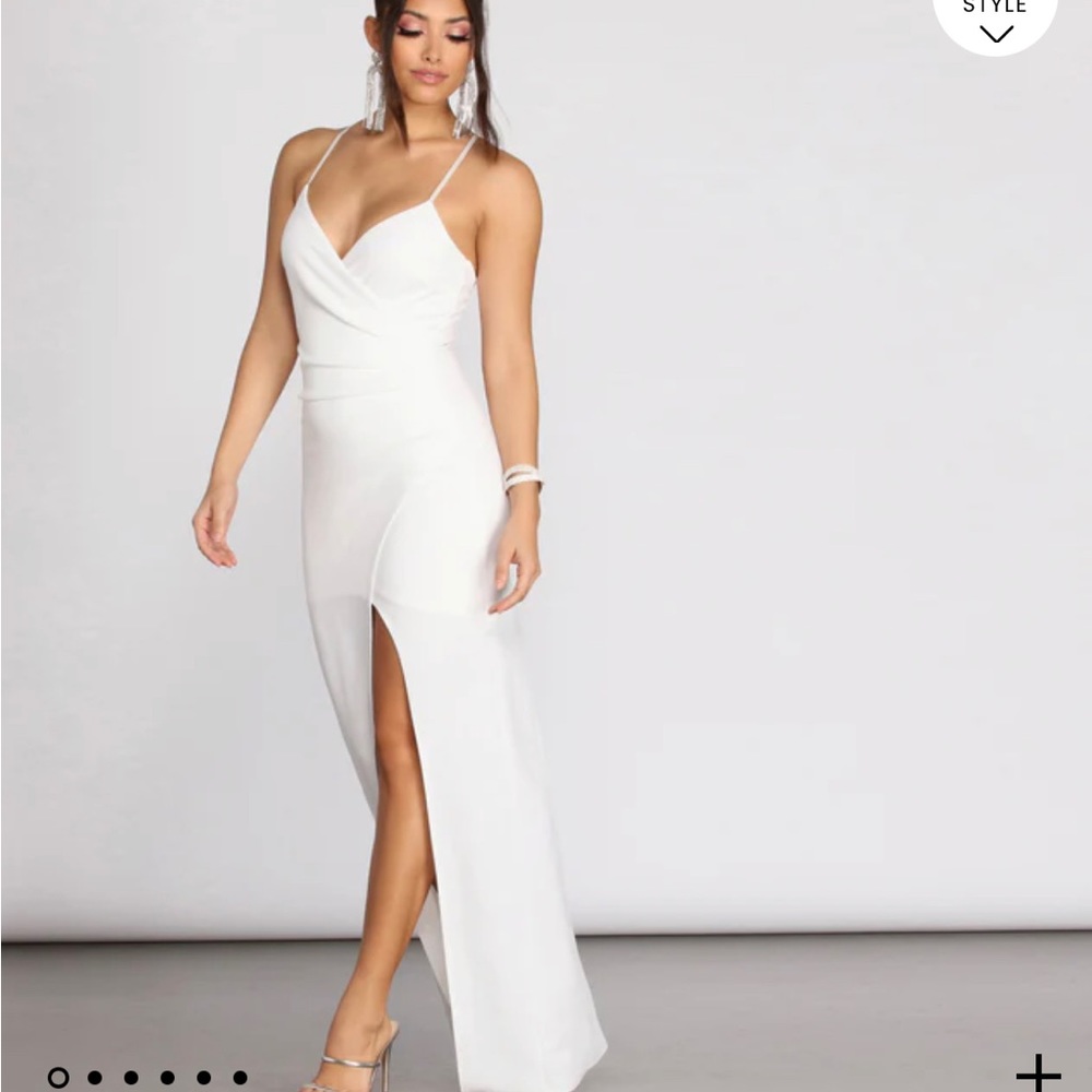 White high slit dress